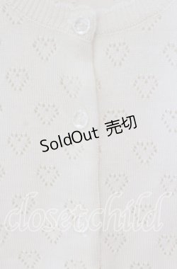 画像2: Emily Temple cute / ハート透かし柄ニットカーディガン  アイボリー O-25-09-27-071-ET-TO-OW-ZT381