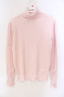 画像1: LODISPOTTO / レースアップタートルニットトップス M ピンク O-25-09-27-072-LO-TO-OW-OS