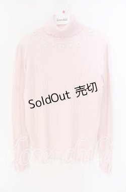 画像1: 【SALE】LODISPOTTO / レースアップタートルニットトップス M ピンク O-25-09-27-072-LO-TO-OW-ZT362