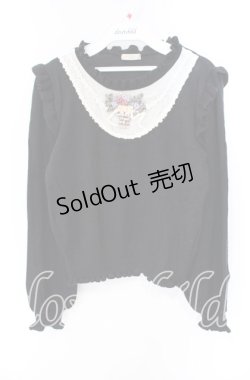 画像1: axes femme POETIQUE / リボン刺繍ブロッキングプルオーバー M クロ O-25-09-27-073-AX-TO-OW-OS