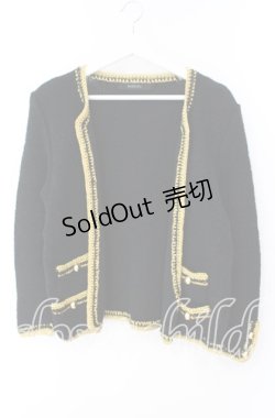 画像1: INGEBORG / 金ブレード使いニットジャット  クロ×ゴールド O-25-09-27-076-LO-JA-OW-ZI