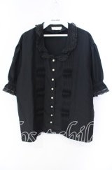 PINK HOUSE / タック使い丸襟ブラウス  クロ O-25-09-27-078-LO-BL-OW-OS