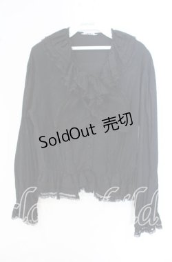 画像1: INGEBORG / リボン使いピンタックブラウス  緑寄りクロ O-25-09-27-080-LO-BL-OW-OS