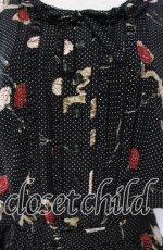 画像2: KANEKO ISAO / カーネーションドット柄ワンピース  クロ O-25-09-27-008-EL-OP-OW-ZT279 (2)