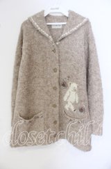 ILYa LONNG TEMPS / くまニットカーディガン  ブラウン O-25-09-27-088-PU-TO-IG-ZT185
