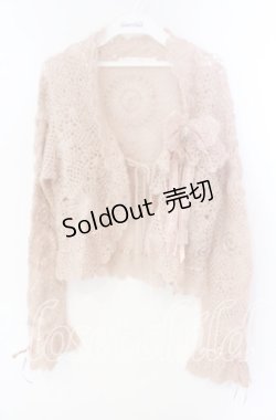 画像1: PINK HOUSE / モヘア編みクロシェボレロ  ピンク O-25-09-27-090-LO-TO-IG-OS