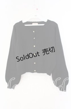 画像1: Amavel / ボリューム袖カーディガン F クロ O-25-09-27-099-CA-TO-OW-ZY