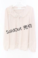 LODISPOTTO / ビジュー配色ブラウス M ベージュ O-25-09-27-101-LO-BL-OW-ZT372