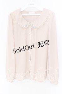 LODISPOTTO / ビジュー配色ブラウス M ベージュ O-25-09-27-101-LO-BL-OW-ZT372