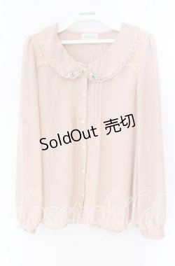画像1: LODISPOTTO / ビジュー配色ブラウス M ベージュ O-25-09-27-101-LO-BL-OW-ZT372