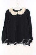Franche Lippee / 丸襟レース長袖トップス M クロ O-25-09-27-102-LO-TO-OW-OS