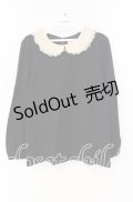 Franche Lippee / 丸襟レース長袖トップス M クロ O-25-09-27-102-LO-TO-OW-ZT373