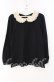 画像1: Franche Lippee / 丸襟レース長袖トップス M クロ O-25-09-27-102-LO-TO-OW-OS (1)