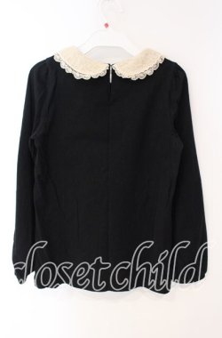 画像3: Franche Lippee / 丸襟レース長袖トップス M クロ O-25-09-27-102-LO-TO-OW-OS