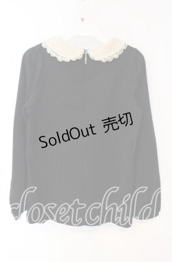画像3: Franche Lippee / 丸襟レース長袖トップス M クロ O-25-09-27-102-LO-TO-OW-ZT373