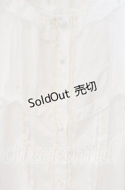 画像2: Amavel / フリル&ピンタック長袖ブラウス F シロ O-25-09-27-104-CA-BL-OW-OS