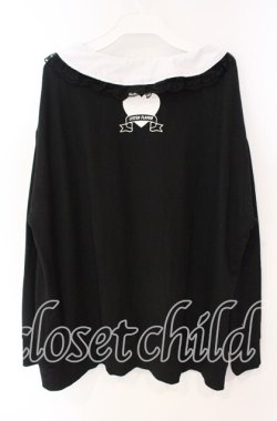 画像3: LISTEN FLAVOR / Heart Chocolateレースカラーカットソー  ブラック O-25-09-27-105-PU-TO-OW-OS