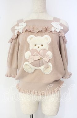 画像1: LIZ LISA / ボアくまオフショルニット  ピンク O-25-09-27-010-LO-TO-OW-OS