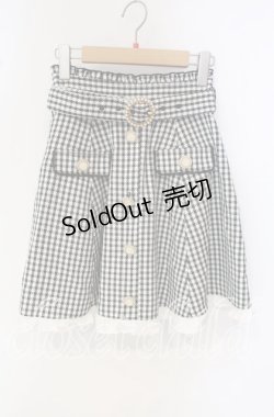 画像1: LIZ LISA / ギンガムビジューバックルスカート 0 クロ O-25-09-27-014-LO-SK-OW-OS