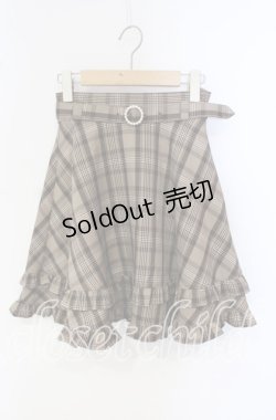 画像1: Honey Cinnamon / パールバックルフリルフレアスカート F ブラウン O-25-09-27-015-LO-SK-OW-OS