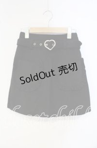 Honey Cinnamon / ハートバックル起毛スカート F クロ O-25-09-27-018-LO-SK-OW-ZY