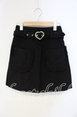 画像1: Honey Cinnamon / ハートバックル起毛スカート F クロ O-25-09-27-018-LO-SK-OW-OS