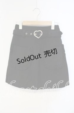 画像1: Honey Cinnamon / ハートバックル起毛スカート F クロ O-25-09-27-018-LO-SK-OW-ZY