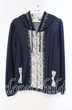 画像1: axes femme / レース配色プルオーバー M ネイビー O-25-09-27-023-AX-TO-OW-OS