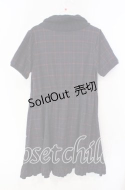 画像3: axes femme / チェック柄ハイネックニットワンピース M ネイビー O-25-09-27-024-AX-OP-OW-OS