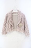 axes femme / ブローチ付き薔薇ボアボレロ M ベージュ O-25-09-27-026-AX-TO-OW-OS