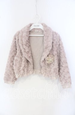 画像1: axes femme / ブローチ付き薔薇ボアボレロ M ベージュ O-25-09-27-026-AX-TO-OW-OS
