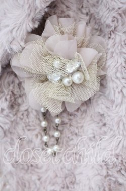 画像2: axes femme / ブローチ付き薔薇ボアボレロ M ベージュ O-25-09-27-026-AX-TO-OW-OS