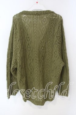 画像2: axes femme / 起毛Vネックカーディガン M グリーン O-25-09-27-028-AX-TO-OW-OS