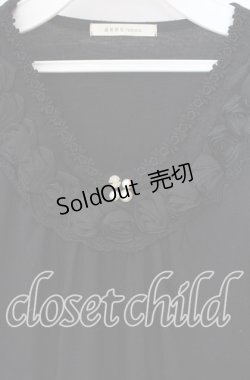 画像2: axes femme / 襟ぐり巻き薔薇カットソー M クロ O-25-09-27-029-AX-TO-OW-OS