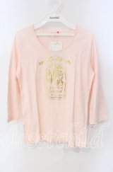 Emily Temple cute / リリーベルプリントカットソー M ピンク O-25-09-27-031-ET-TO-OW-ZT381