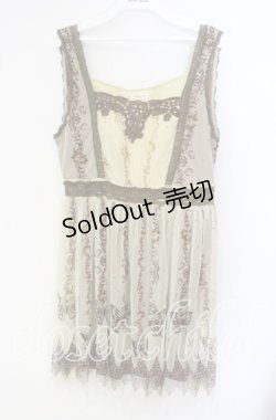 画像1: axes femme / バタフライptチュールチュニック M イエロー O-25-09-27-032-AX-OP-OW-OS