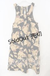 WONDERFUL WORLD / くまさん総柄後ろリボンジャンパースカート  クロ O-25-09-29-028-LO-OP-IG-OS