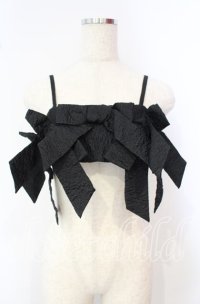 Pain / ジャガードリボンキャミソールビスチェ  クロ O-25-09-29-034-LO-TO-OW-ZT169