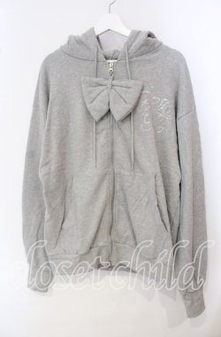 画像1: lilLilly / CATリボンパーカー  グレー O-25-09-29-035-LO-TO-OW-OS