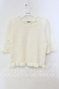 TOMATSU / マーガレットレーストニットップス  アイボリー O-25-09-29-057-LO-TO-IG-ZT376