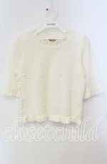 画像1: 【SALE】TOMATSU / マーガレットレーストニットップス  アイボリー O-25-09-29-057-LO-TO-IG-ZT376 (1)