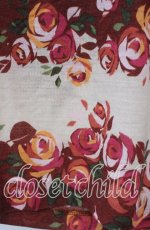 画像2: 【SALE】TOMATSU / 薔薇プリントカットソー 38 アカ系 O-25-09-29-058-LO-TO-IG-ZT191 (2)