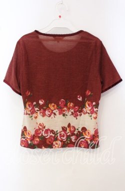 画像3: TOMATSU / 薔薇プリントカットソー 38 アカ系 O-25-09-29-058-LO-TO-IG-OS