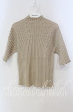 画像1: 【SALE】TOMATSU / テレコ半袖ニット 40 ベージュ O-25-09-29-063-LO-TO-IG-ZT380 (1)