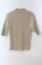 画像2: 【SALE】TOMATSU / テレコ半袖ニット 40 ベージュ O-25-09-29-063-LO-TO-IG-ZT380 (2)