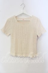 TOMATSU / フリンジ半袖ニット 38 アイボリー O-25-09-29-066-LO-TO-IG-ZT376