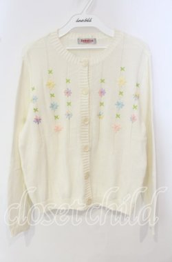 画像1: TOMATSU / パステル刺繍カーディガン  アイボリー O-25-09-29-069-LO-TO-IG-OS