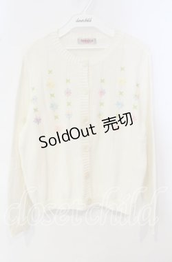 画像1: TOMATSU / パステル刺繍カーディガン  アイボリー O-25-09-29-069-LO-TO-IG-OS