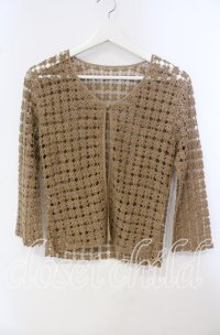 TOMATSU / フラワー編みボレロ  ブラウン O-25-09-29-070-LO-TO-IG-ZT381