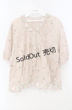 画像1: KANEKO ISAO / 三角パッチワークすずらんプリントブラウス【お直しあり】  ピンク O-25-09-29-076-EL-BL-IG-OS